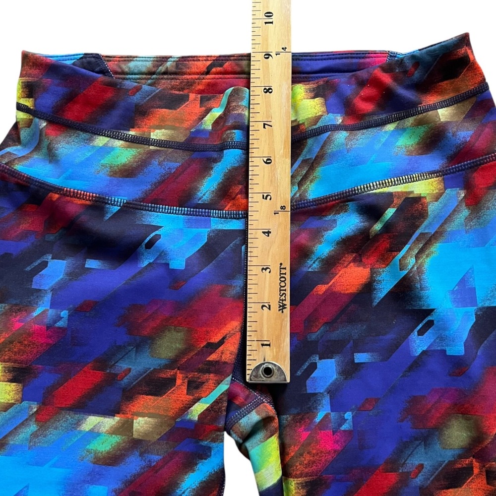 Athleta Pants Women's Size S Athletic Capri Leggings Colorburst Sonar Yoga - Picture 7 of 13